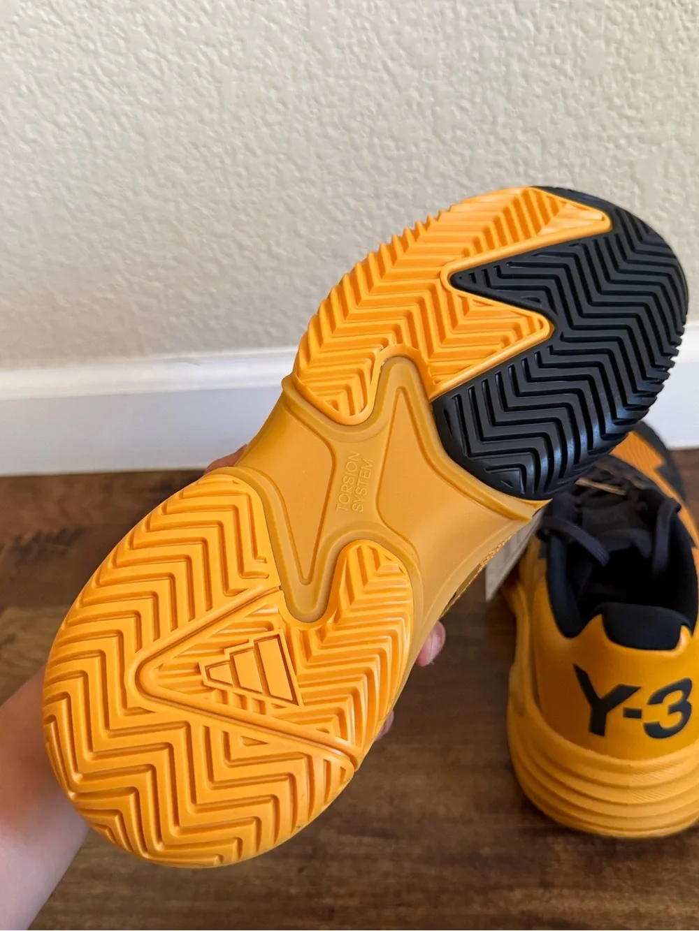 Size 8- Adidas Y-3 Barricade 13 Collegiate Gold Black Tennis Shoes Men's